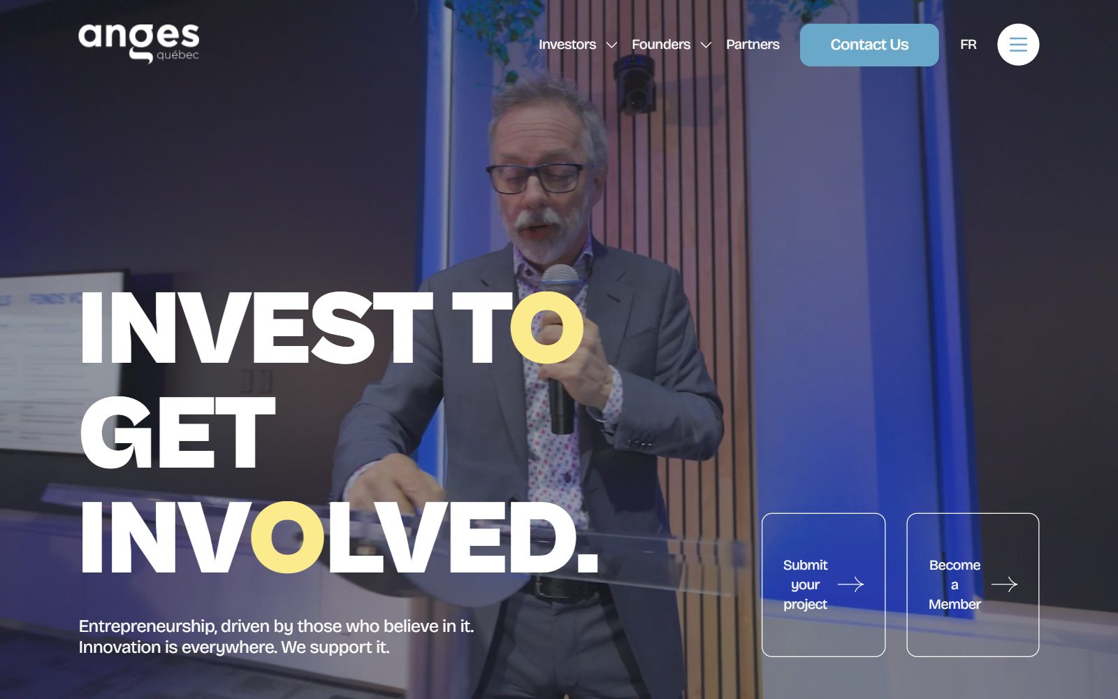 Anges Québec homepage screenshot (October 2026)