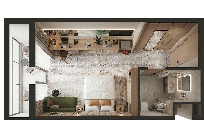3D-планировка номера Superior — Alean Select Agoy