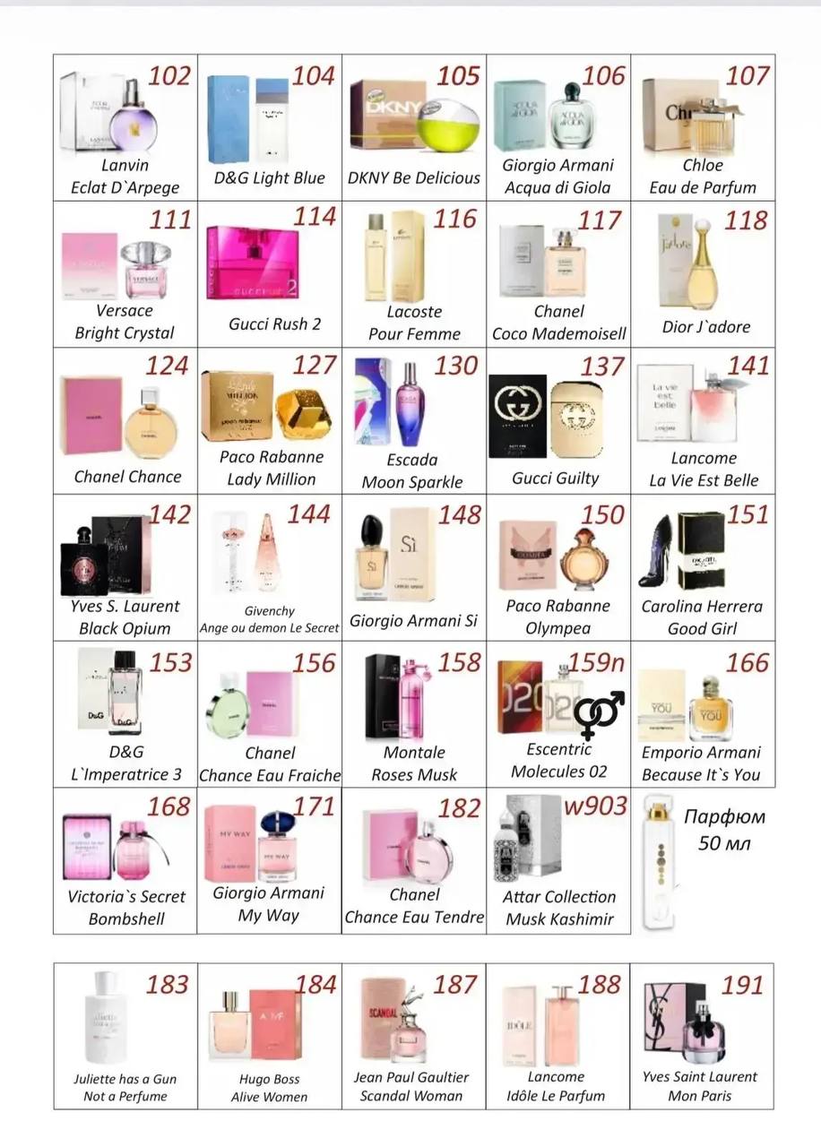 эссенс номера духов женских каталог essens