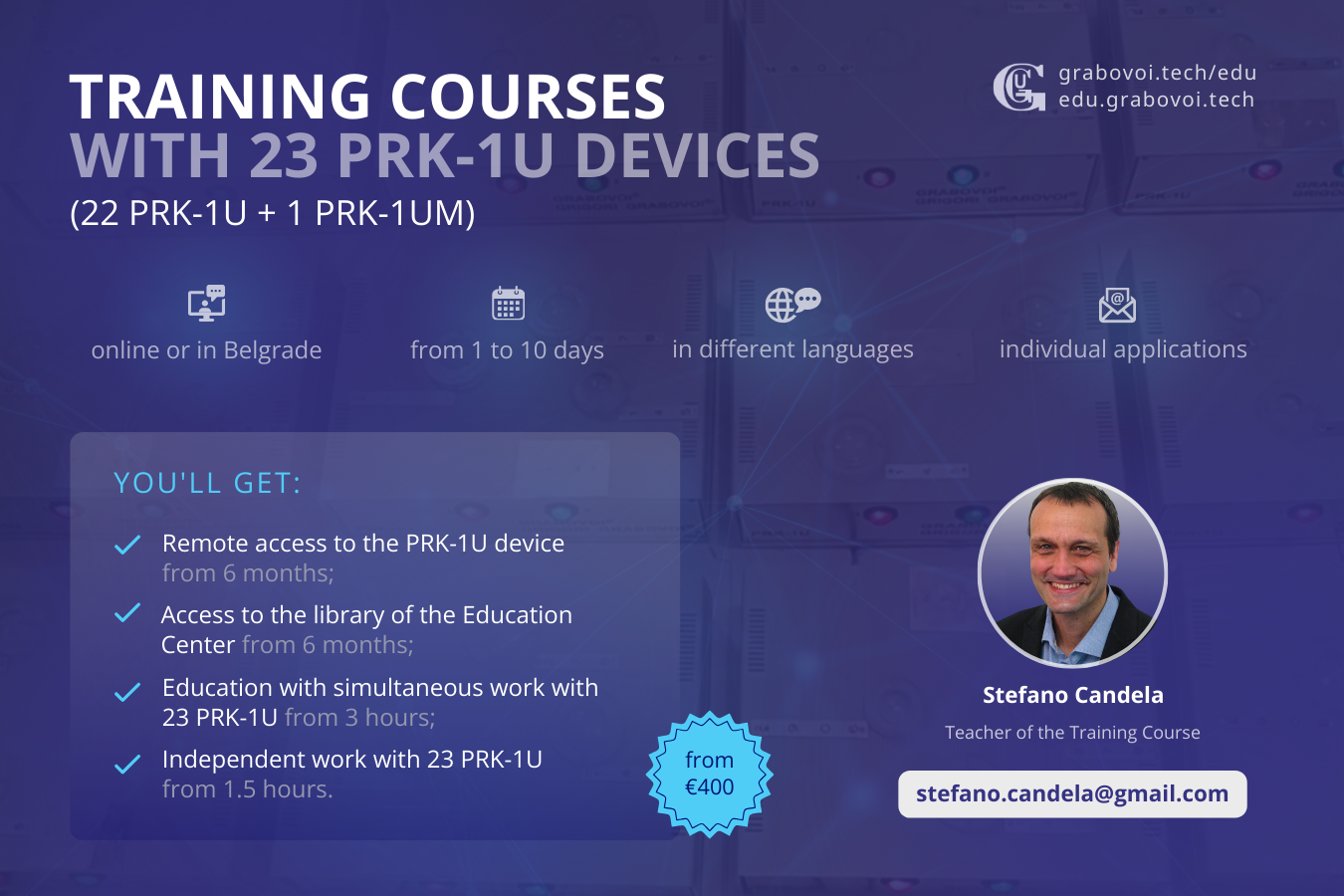 Teacher Stefano Candela. Training with 23 PRK-1U