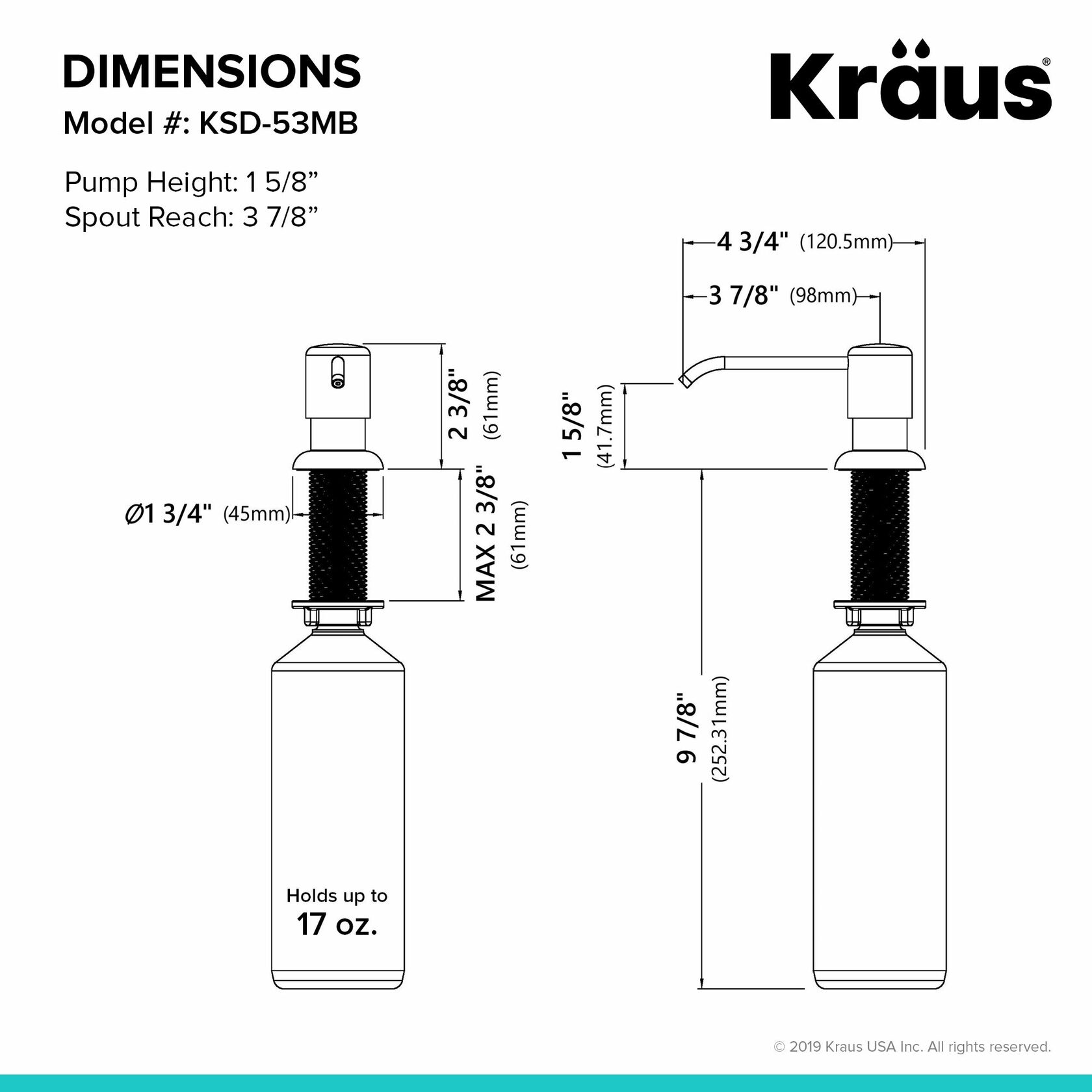 Дозатор жидкого моющего средства Kraus KSD-53MB - изображение 3