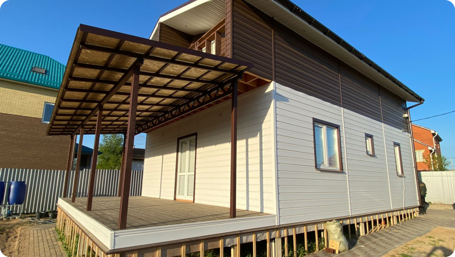 Односкатный навес-пристройка