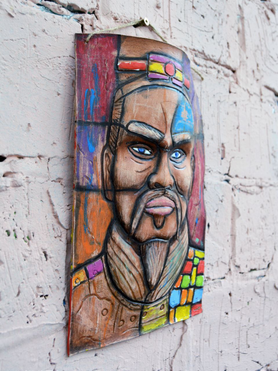 Скульптура настенная из фактурной кожи А.МузылевЪ &quot;Авангард Дзен Гранжа 2&quot;