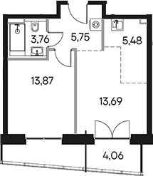 2 Евро 46,61 м²
