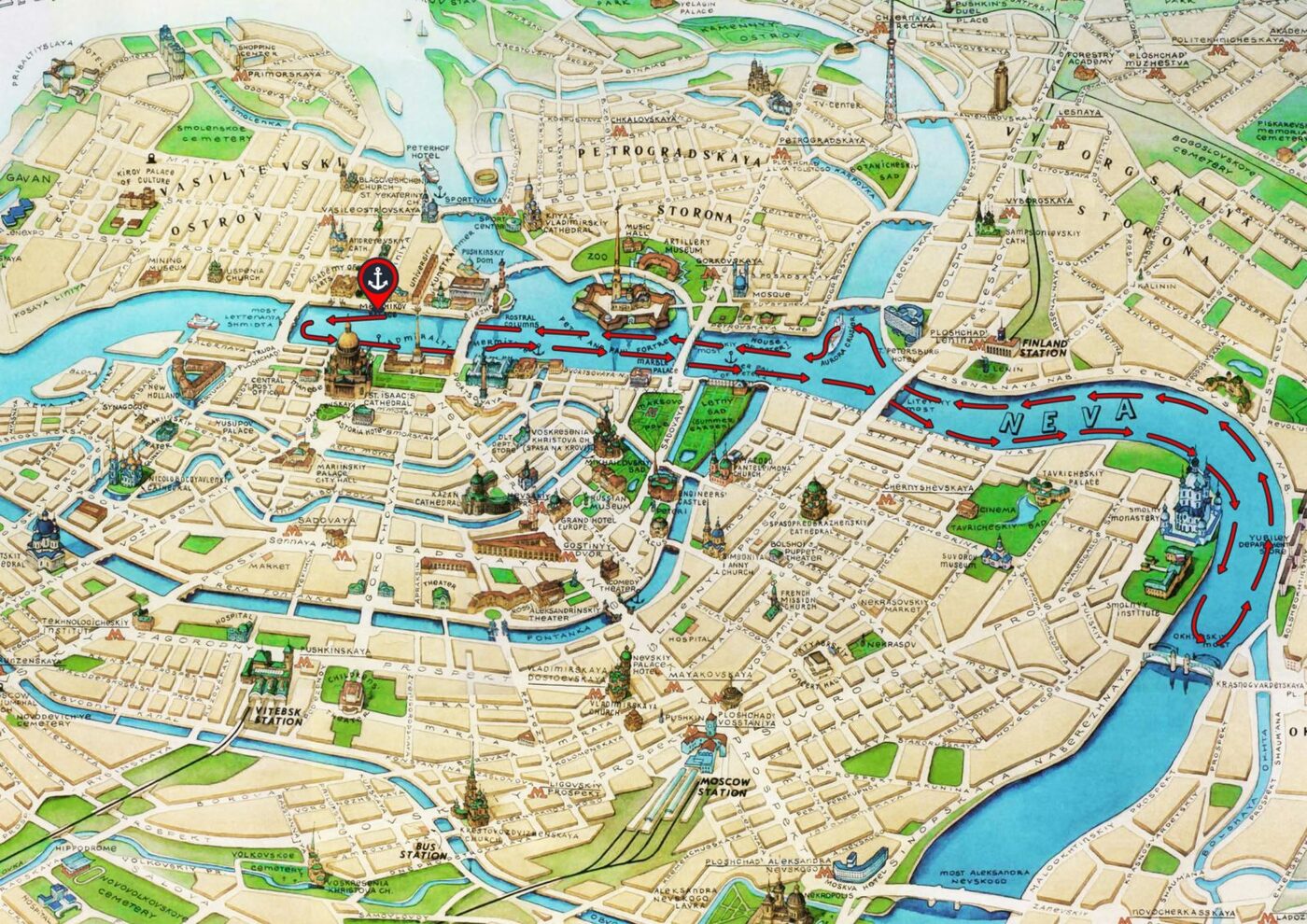 храмы санкт петербурга на карте с названиями