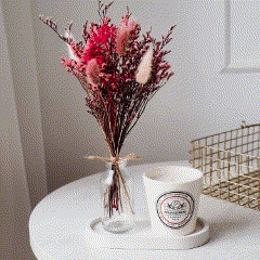 мини букет и свеча на выбор