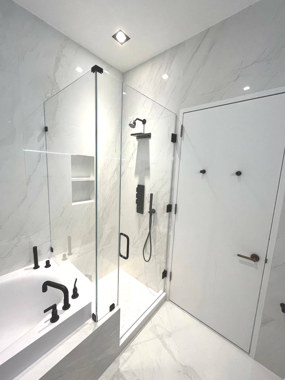 Frameless shower doors installation