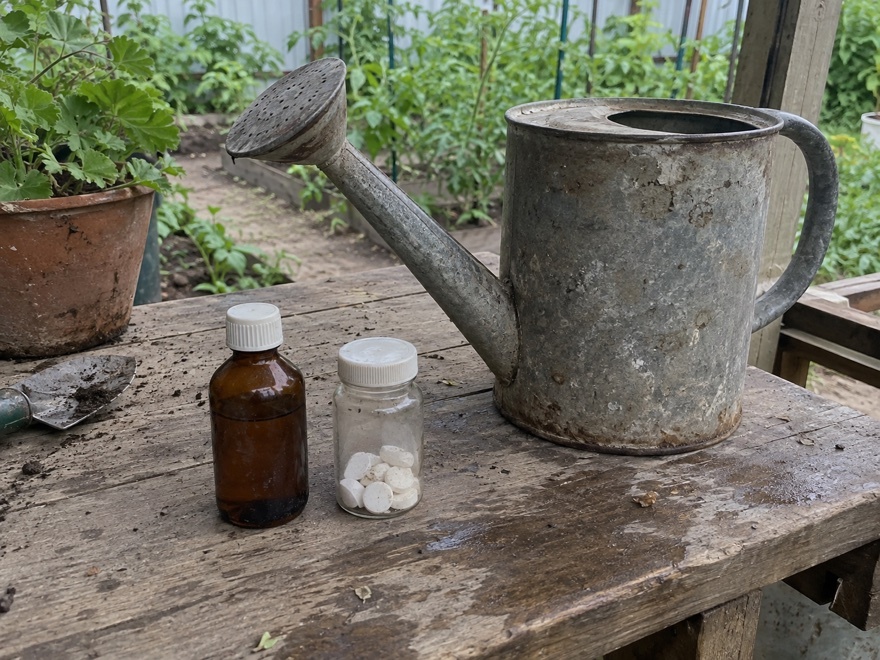Succinic acid and household ammonia ingredients for an anti-stress plant drench