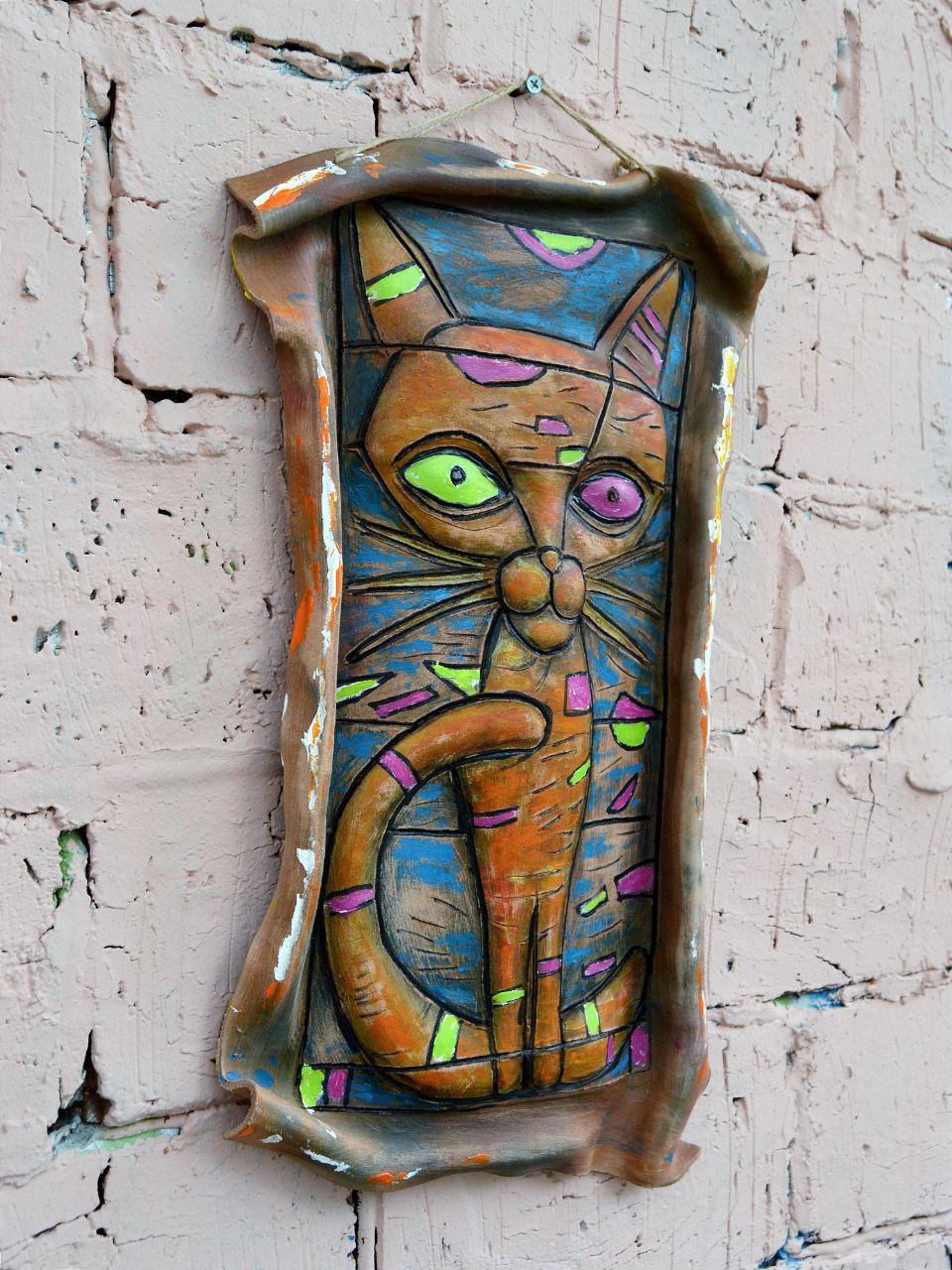 Маска из фактурной кожи настенная А.МузылевЪ &quot;Священное Животное №7&quot;