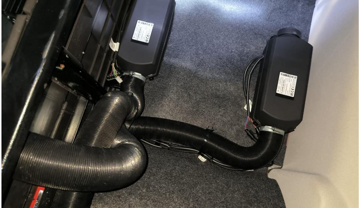 Установка независимого отопителя кабины на 2кВт или на 4кВт или 2х2кВт