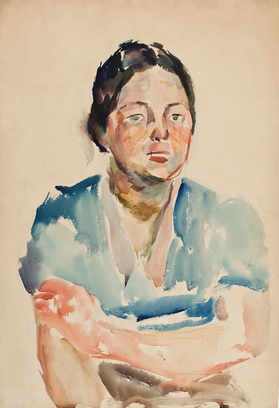 Лентулов А.В. Портрет женщины в голубом. Начало 1930-х