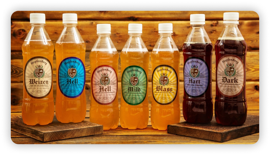 Сорта фирменного пива пивоварни HopfenBerg 