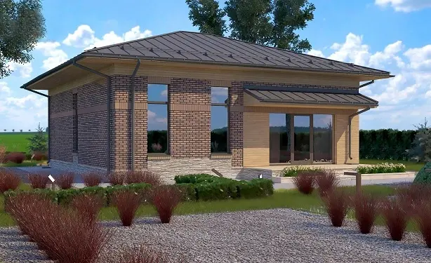 Проект красивого одноэтажного дома в стиле Райта (C-96): изображение 6