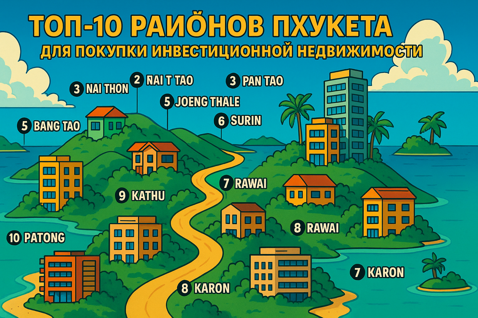 Пхукет остаётся одним из самых стабильных и прибыльных рынков недвижимости в Таиланде. В 2025 году иностранные инвесторы продолжают активно покупать здесь апартаменты и виллы, делая ставку на аренду и рост стоимости. Но успех сделки зависит от локации. Гд
