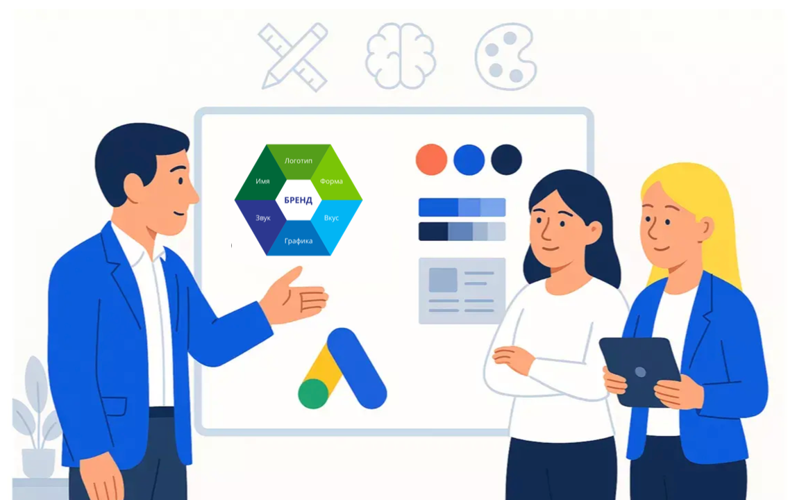 Специалисты маркетингового агентства Метриум разрабатывают фирменный стиль для клиента