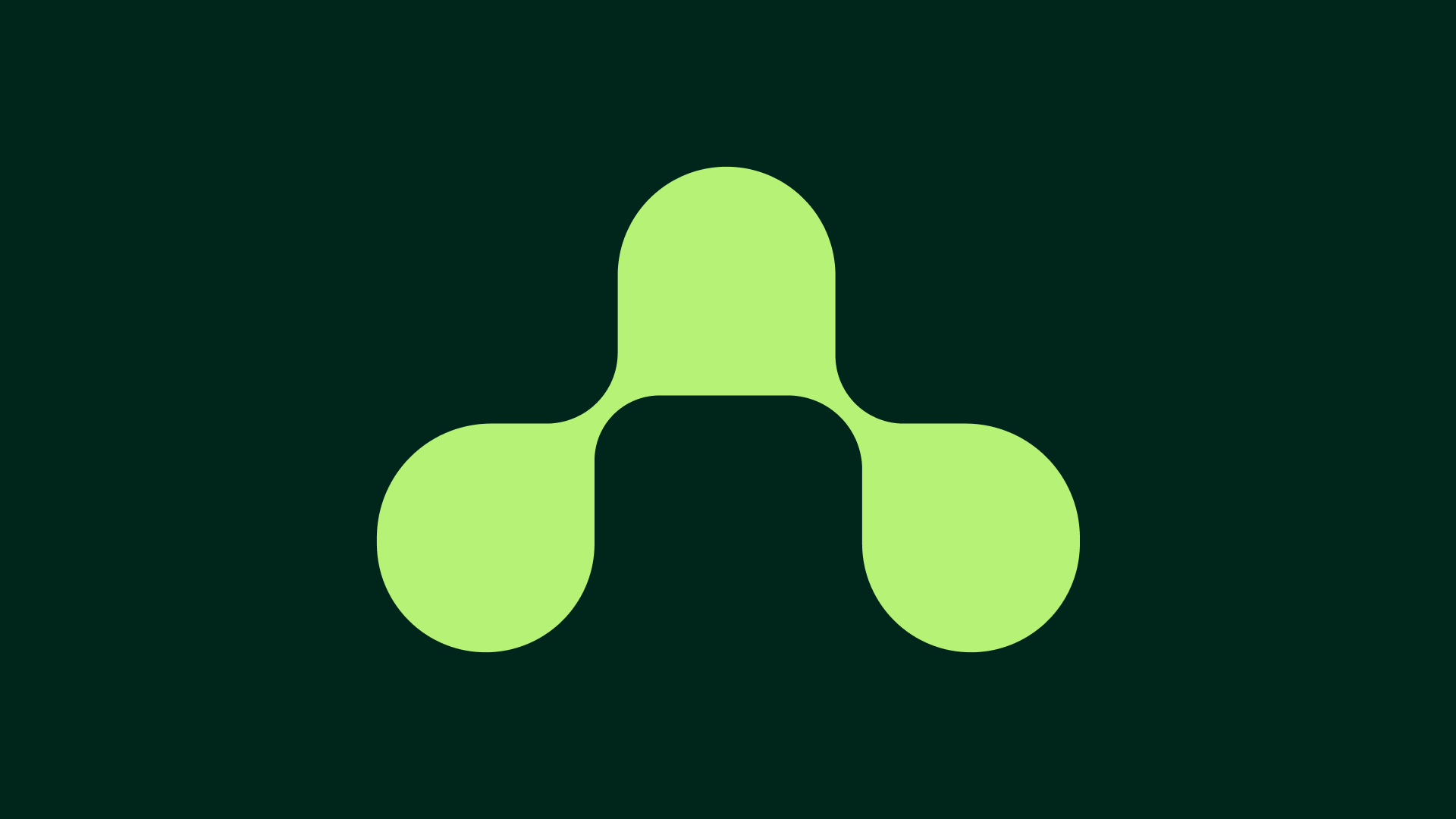 Abion agro-science logo symbol representing synergy and sustainable systems on dark green background