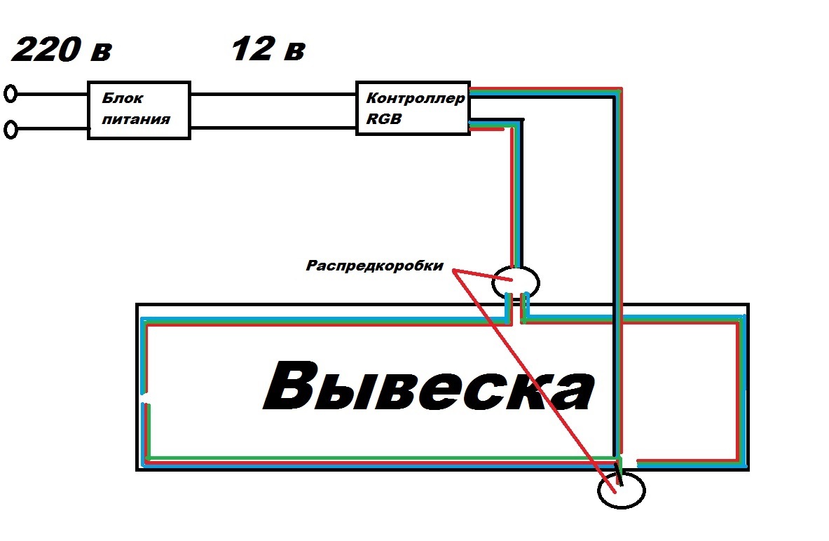 Lighting схема подключения Блог по монтажу рекламы