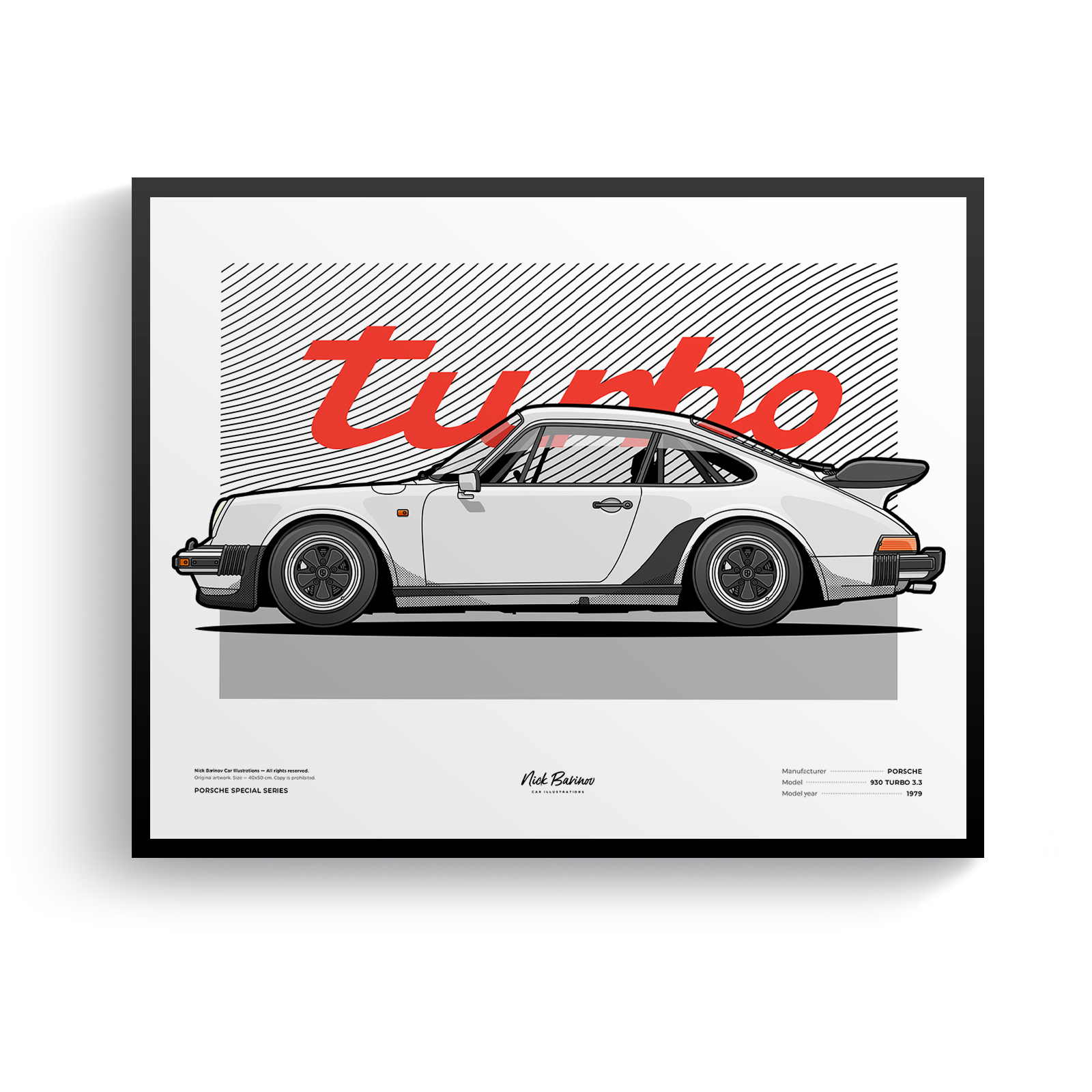 Купить постер с автомобилем Porsche 911 (930) Turbo 3.3