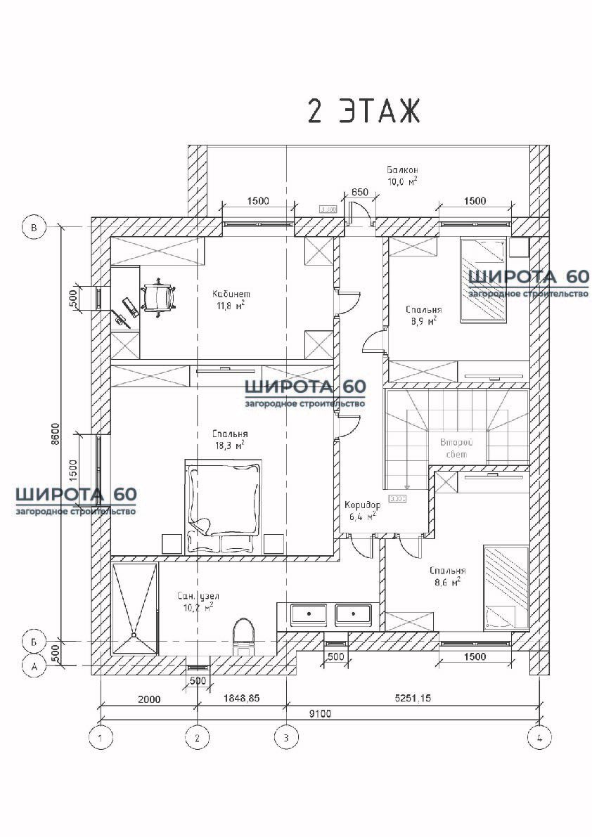 Планировка второго этажа