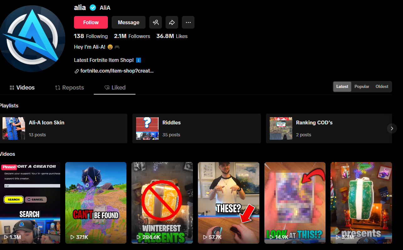 Ali-A tiktok gaming influencer