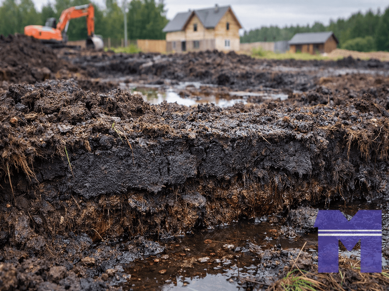 Торфяники на участке строительства