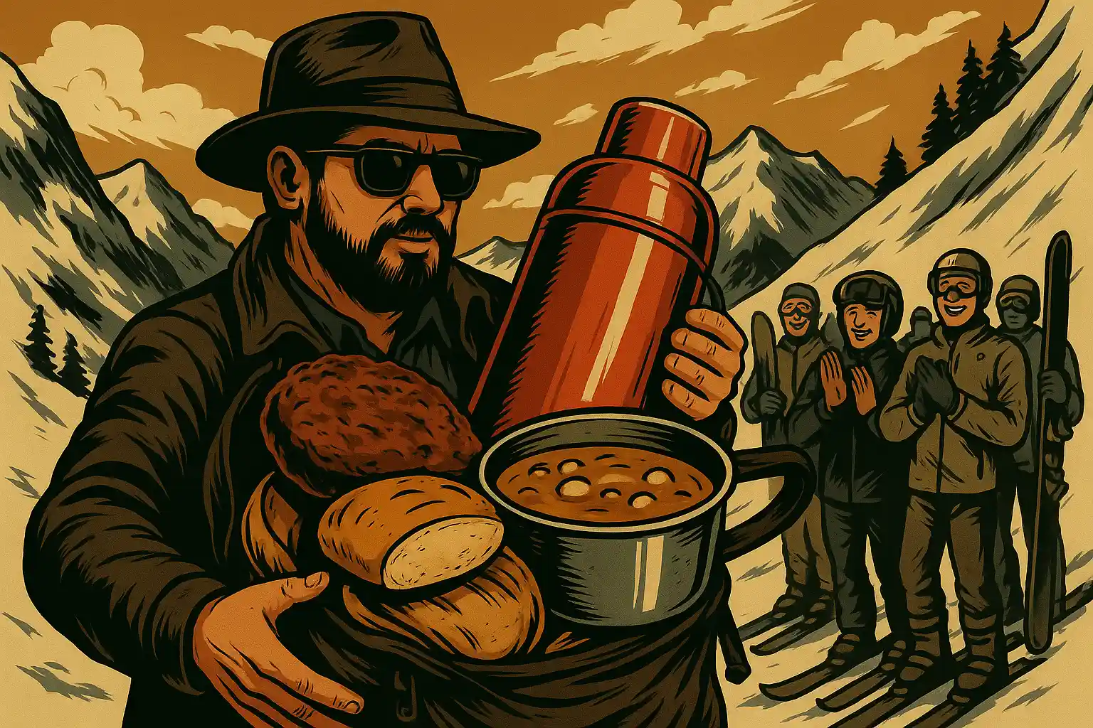 Термос и перекус в горах