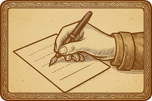 Заполните форму — рука пишет на конверте