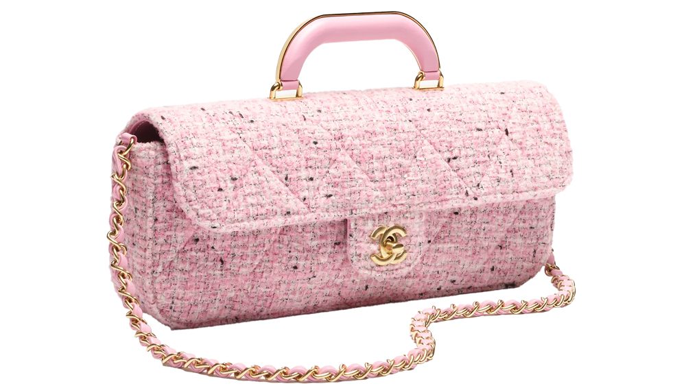 Chanel E W Pink Tweed Flap AW25