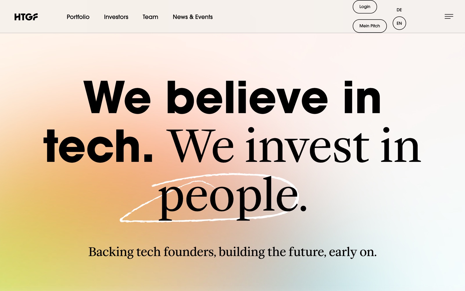High-Tech Gründerfonds official page screenshot: seed investor backing German tech founders