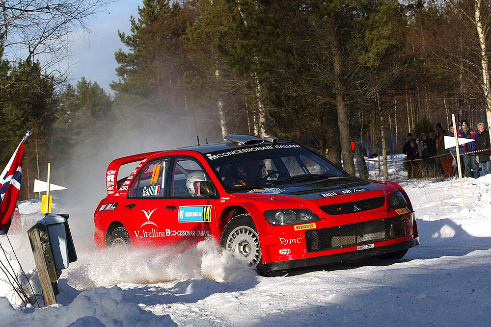 Джиджи Галли и Джованни Бернаккини, Mitsubishi Lancer WRC 05 (KR05 ZKL), ралли Швеция 2006/Фото: Reporter Images / Getty Images