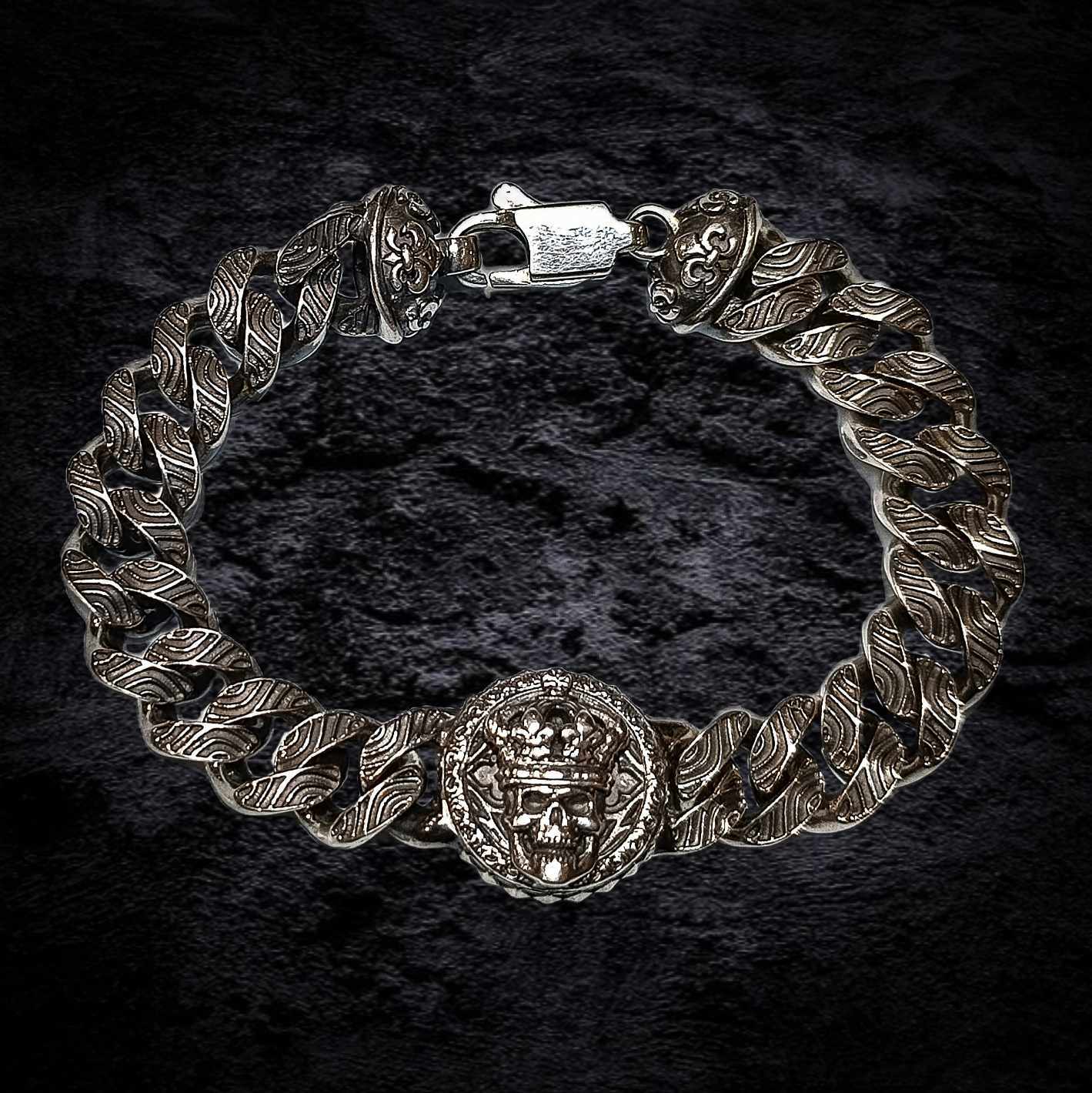 мужской массивный браслет, браслет из серебра мужской.