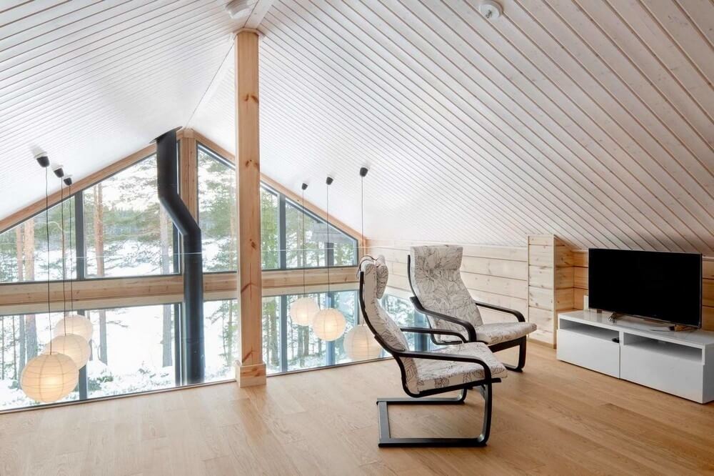 Шведский дизайн интерьера гостиной в доме