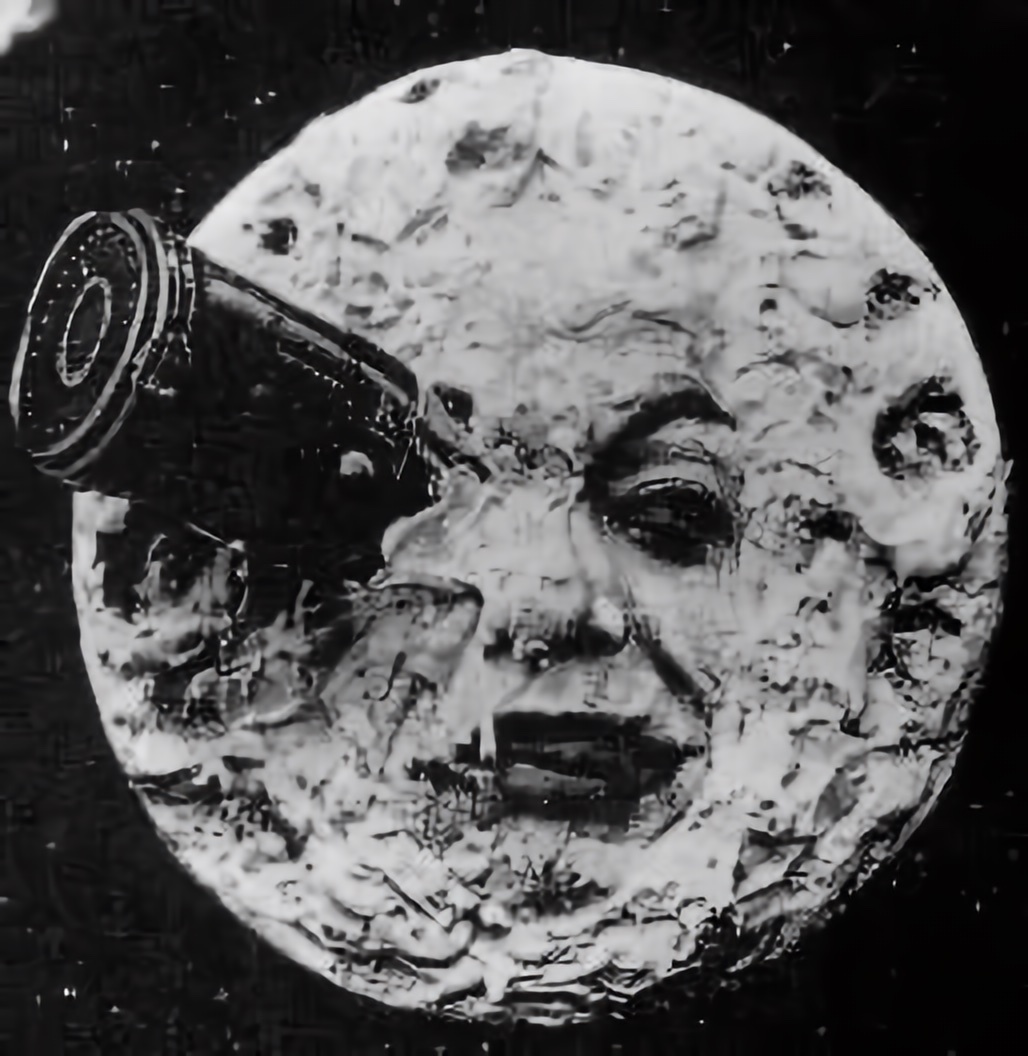 he scene in which the spaceship hits the Moon's eye became an iconic image in cinematic history.