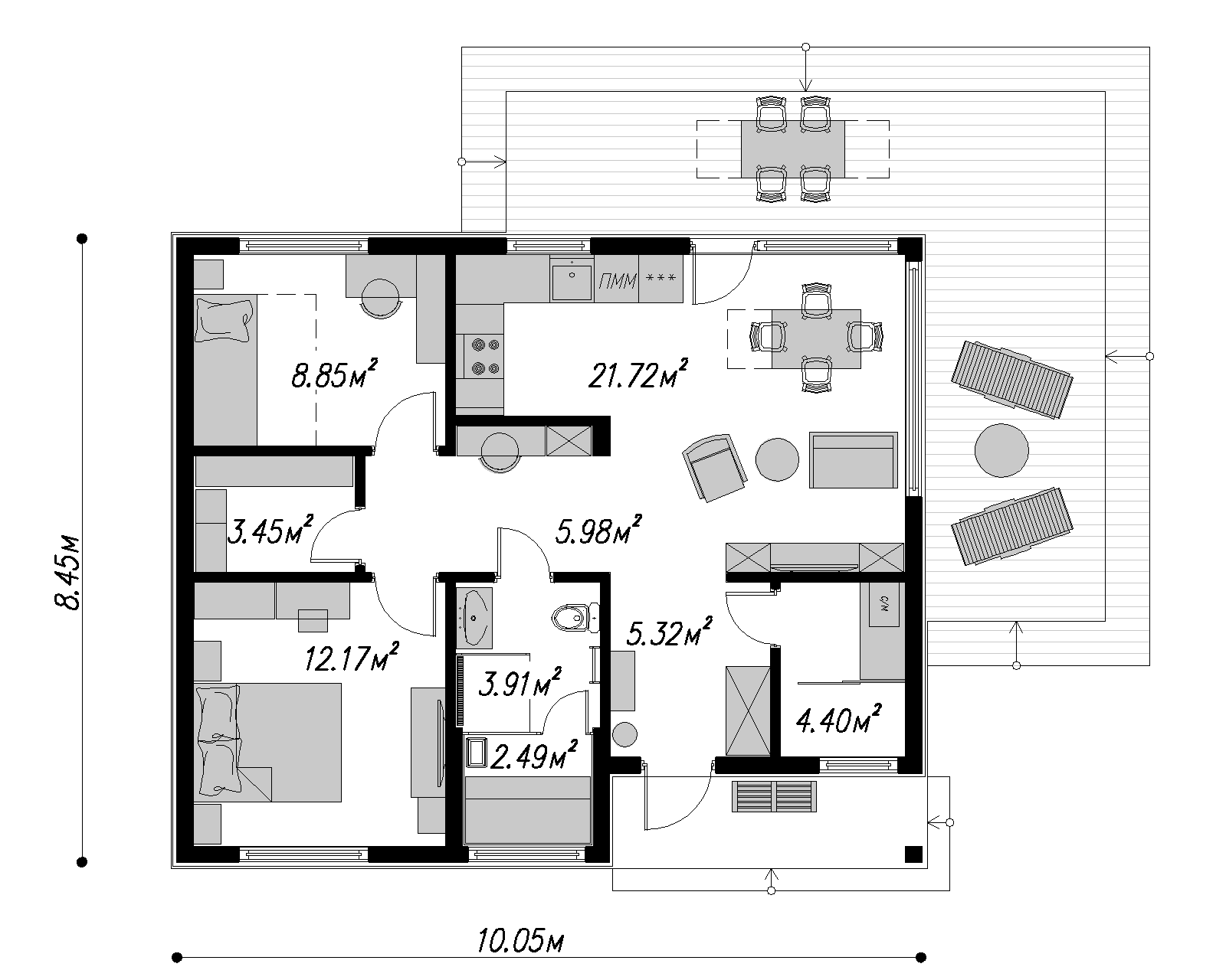 планировка дома 5 комнат одноэтажный