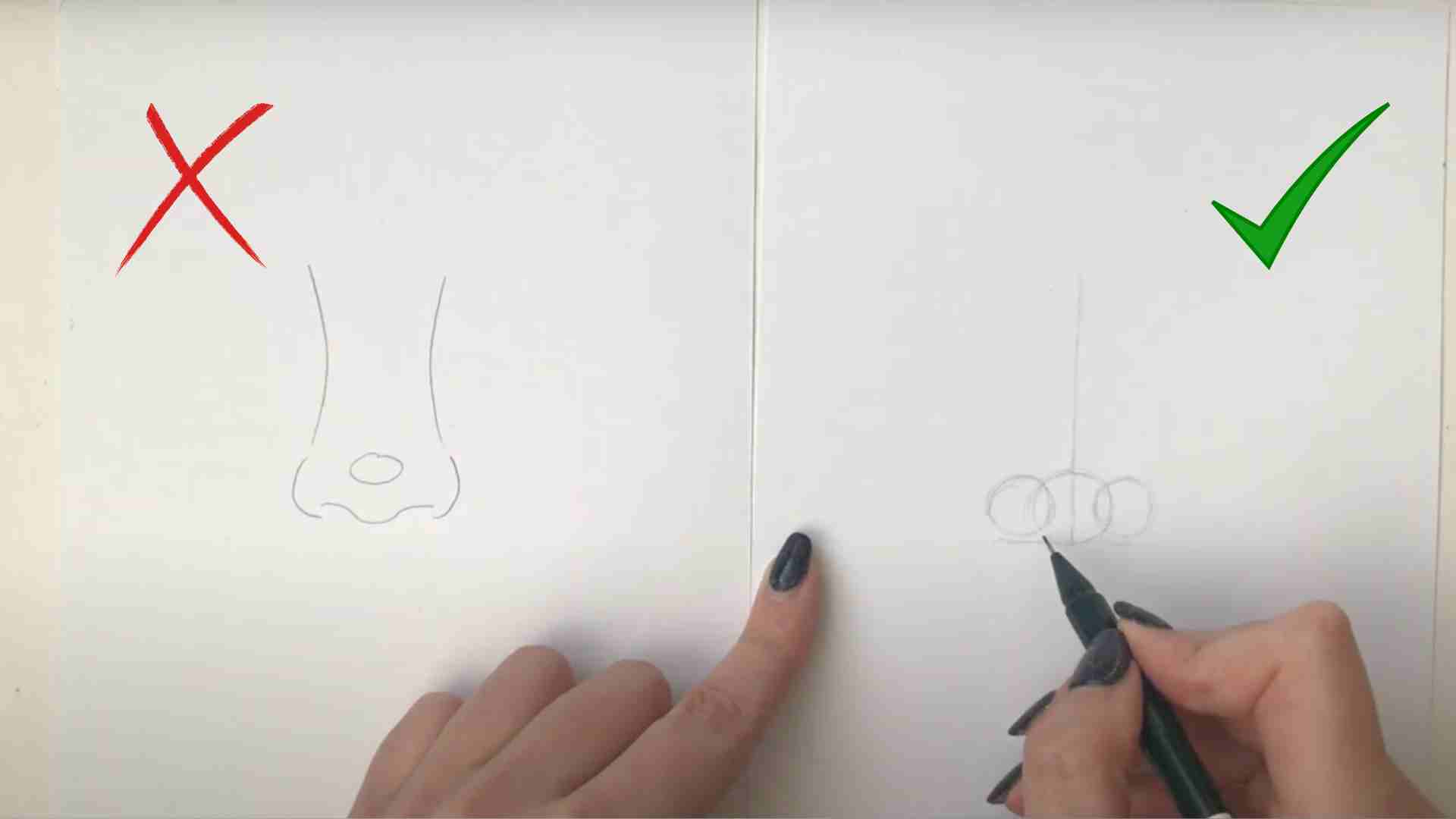 How to draw a nose so that it looks natural?