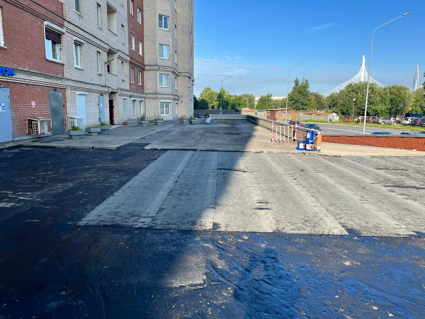 Наплавляемая гидроизоляция на стилобате
