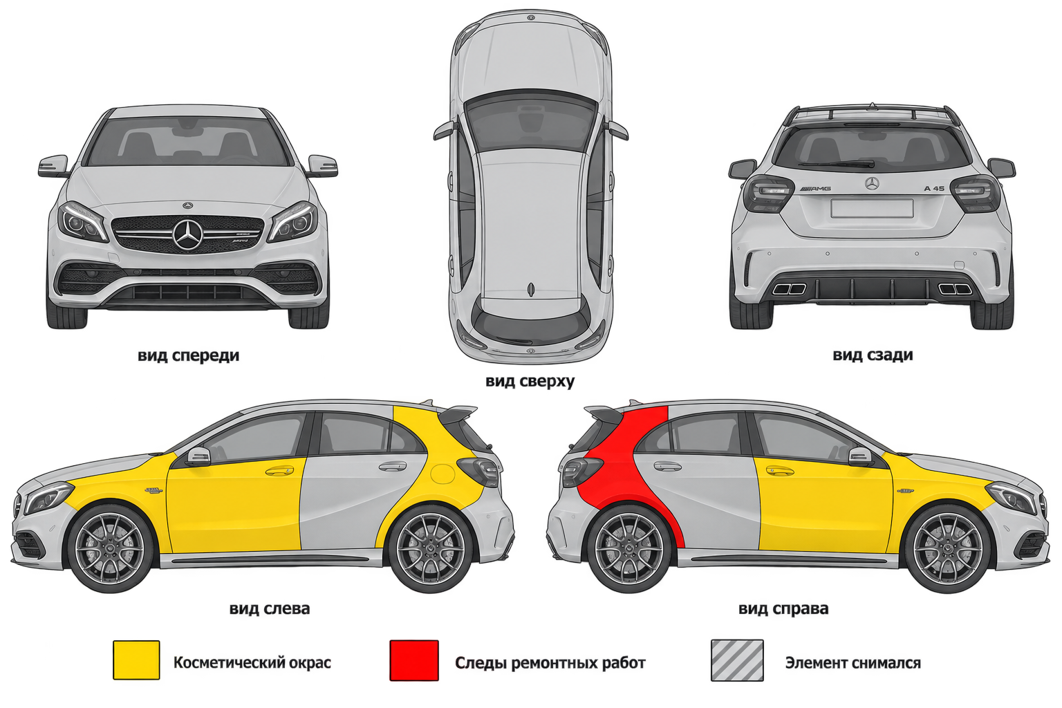 Карта ЛКП Mercedes-Benz A-класс AMG
