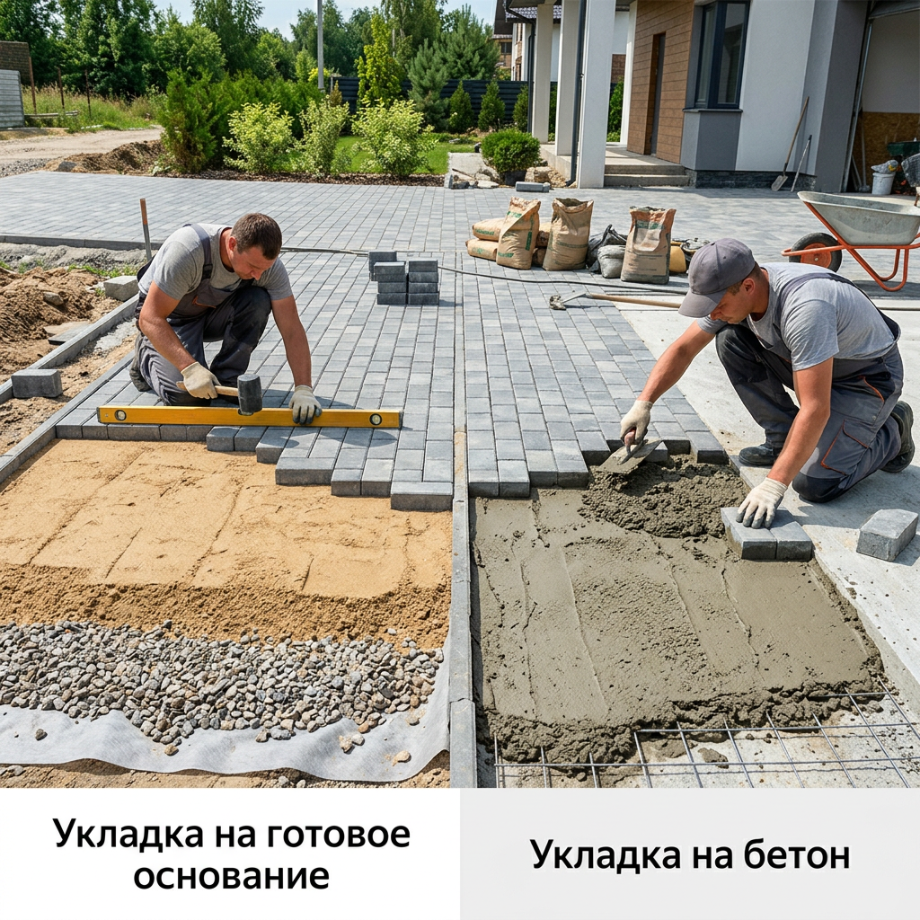 Схема пирога укладки плитки на готовое основание