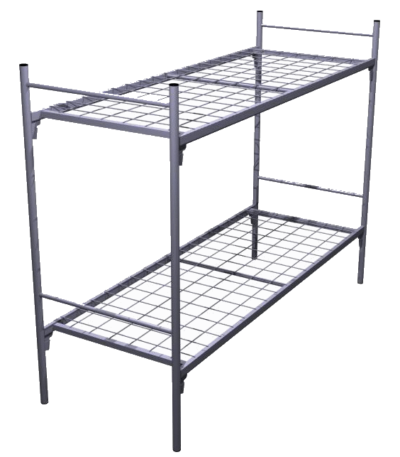 Кровать металлическая двухъярусная для рабочих