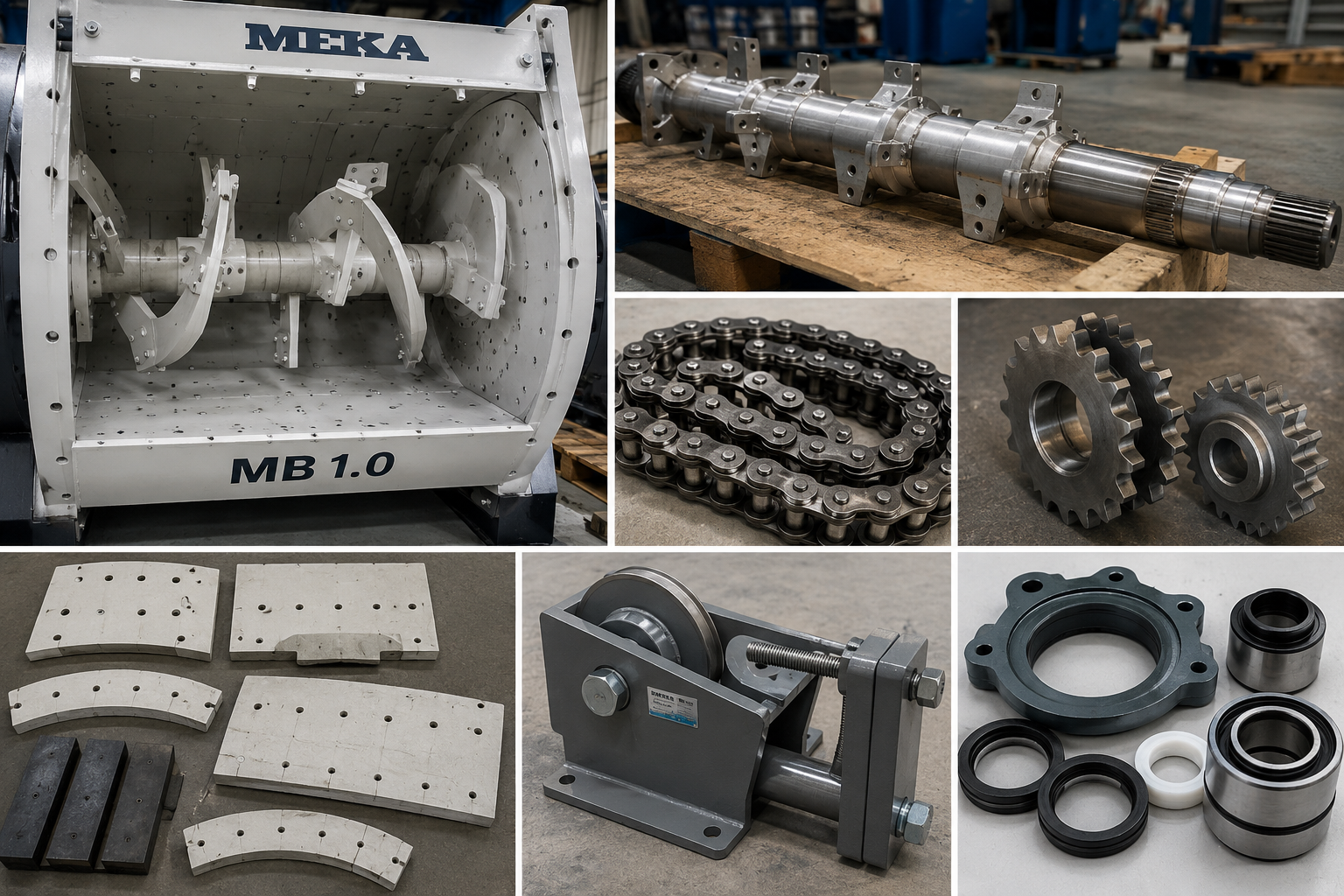 Запчасти MEKA MB 1.0: броня, вал, цепной привод и уплотнения