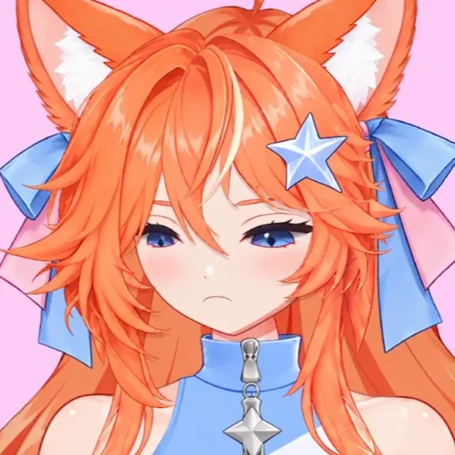 Грусть VTuber модели лисички-кицунэ