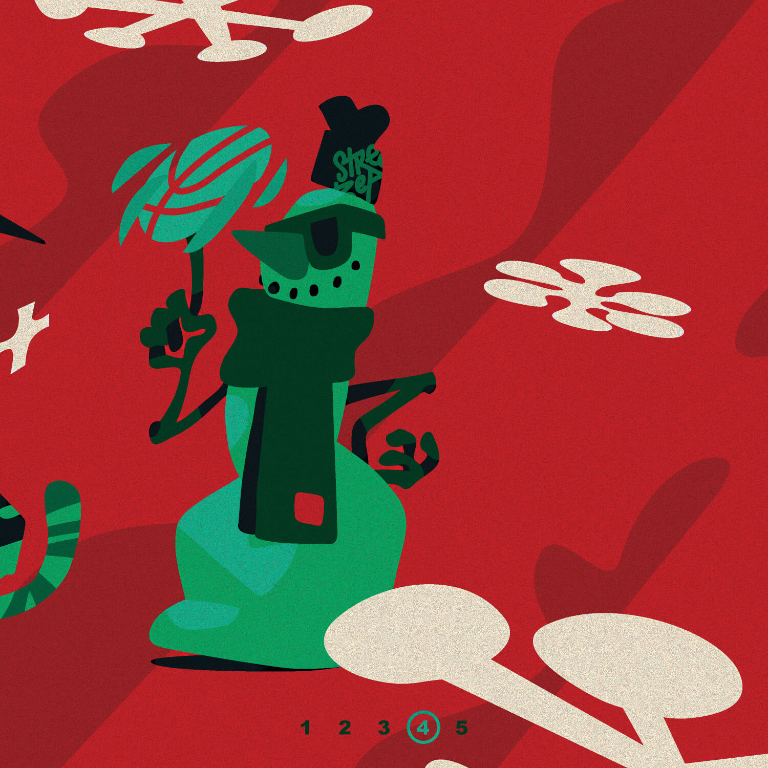 Иллюстрации с тиграми в уличной одежде для Street Beat. Автор Алексей Бархан.