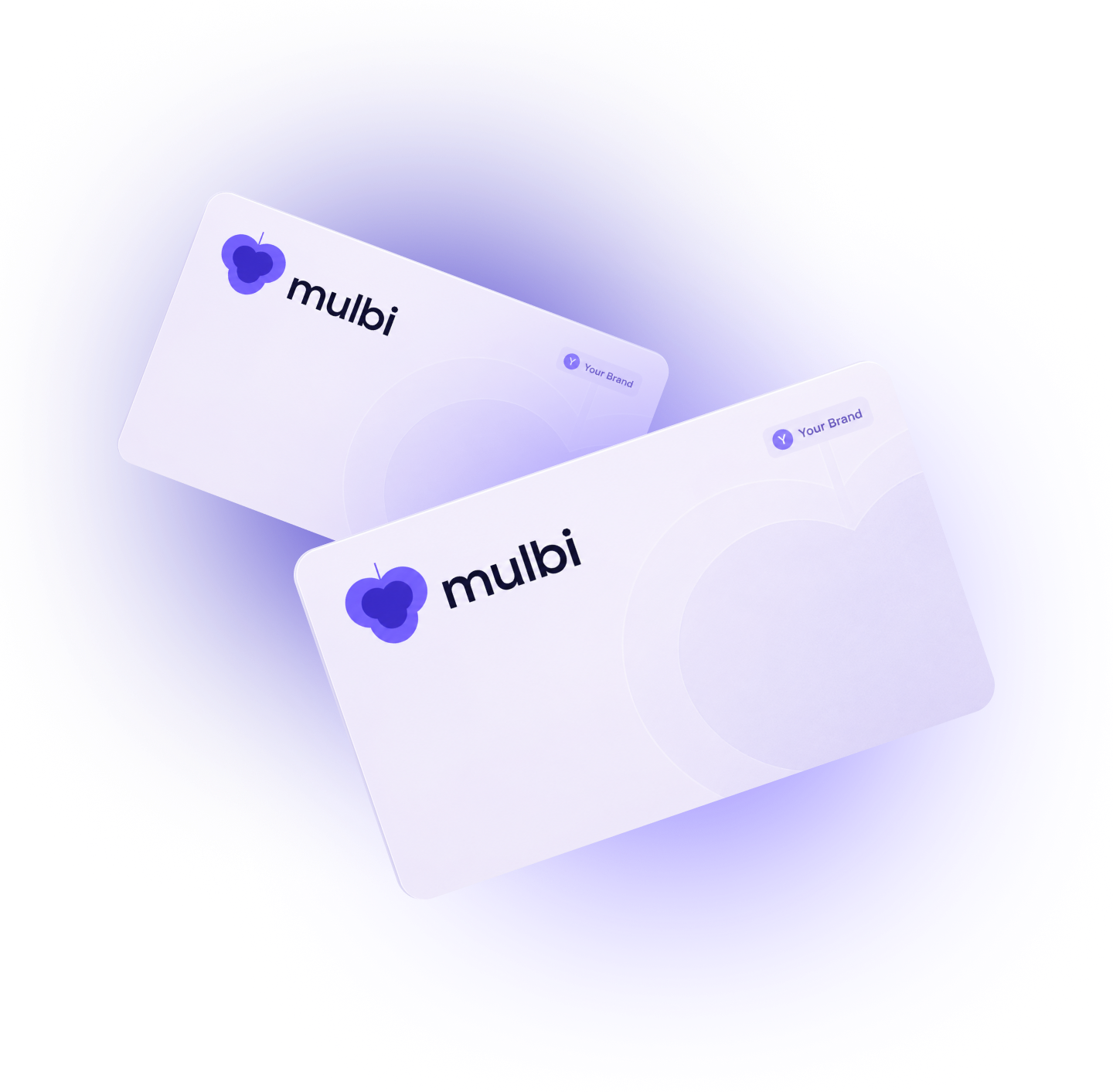 mulbi brand identity — purple heart-shaped cluster of overlapping circles