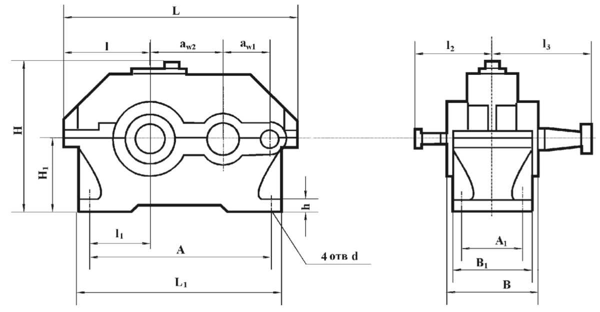 Чертеж редуктор цилиндрический редуктор горизонтальный чертеж