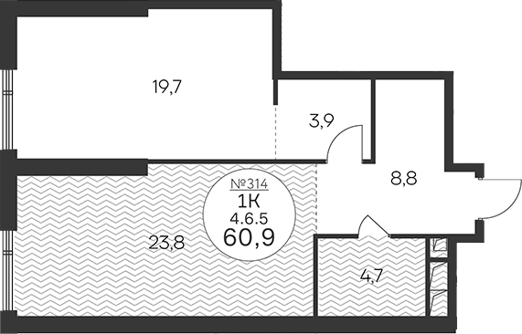 2-комн 50,7 м²