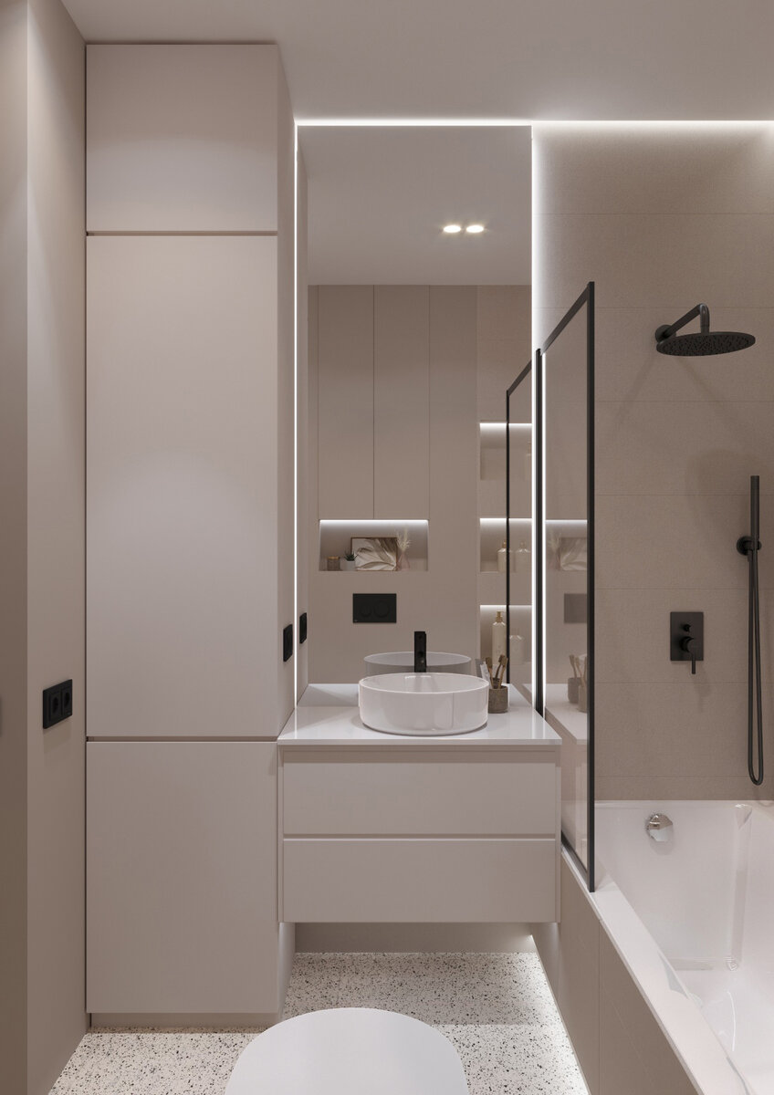 Какие приемы в оформлении ванной комнаты наиболее популярны в дизайне интерьера в 2023 году? Дизайнеры из студии I AM DESIGN покажут вам на примерах самые лучшие идеи!-2