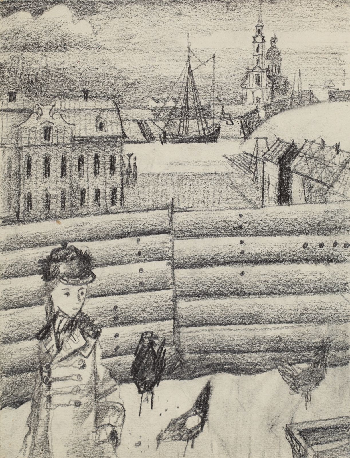 Эскиз иллюстрации к сказке А. Погорельского «Черная курица, или подземные жители». 1973 