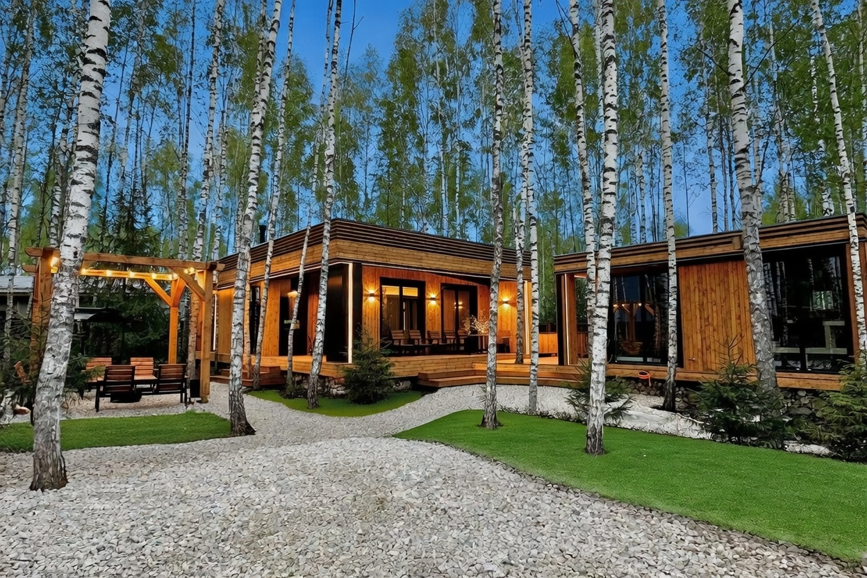 Большой дом Flat House — интерьер и территория