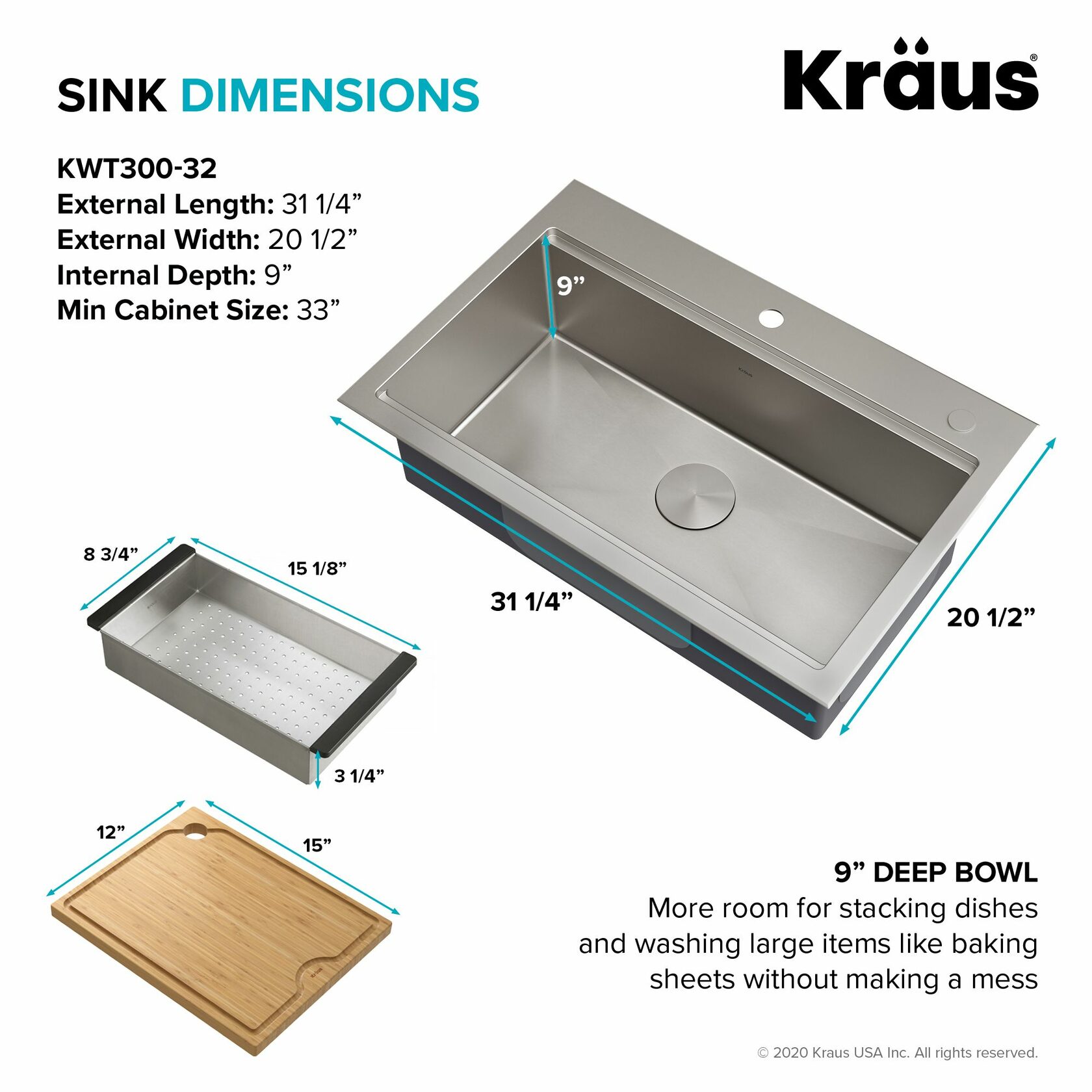 Кухонна мийка Kraus KWT300-32 - изображение 5