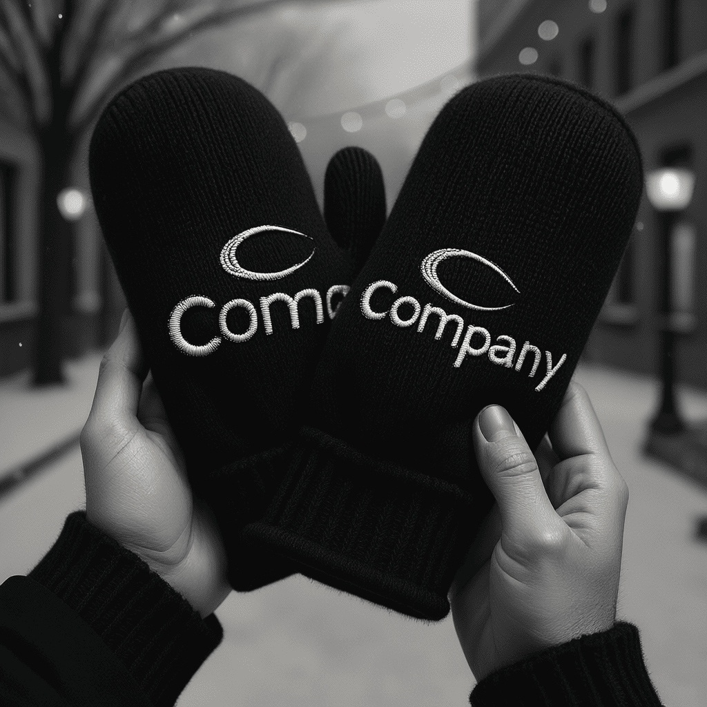Заказать мерч варежки с логотипом